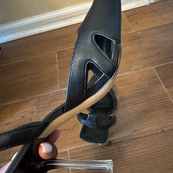 Gianni Bini Black Slingback Heels with Clear Stiletto - Picture 5 of 8